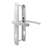 TSS Universal UPVC Door Handles -Lever/Lever - 92mm PZ (Centres) - 264mm Screw to Screw - Backplate 297mm X 34mm - UPVC Door Handle - External Door Handle (White)