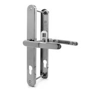 TSS Universal UPVC Door Handles -Lever/Lever - 92mm PZ (Centres) - 264mm Screw to Screw - Backplate 297mm X 34mm - UPVC Door Handle - External Door Handle (Polished Chrome)