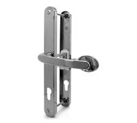 TSS Universal UPVC Door Handles - Lever/Movable Pad - 92mm/62mm PZ (Centres) - 264mm Screw to Screw - Backplate 297mm X 34mm - UPVC Door Handle - 92mm Internal PZ / 62mm External PZ (Polished Chrome)