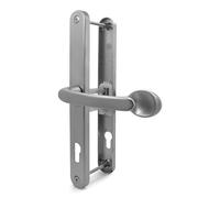 TSS Universal UPVC Door Handles - Lever/Movable Pad - 92mm/62mm PZ (Centres) - 264mm Screw to Screw - Backplate 297mm X 34mm - UPVC Door Handle - 92mm Internal PZ / 62mm External PZ (Silver)