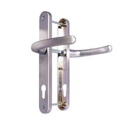 TSS UPVC Door Handle Lever/Lever 92mm PZ - 210 Screw to Screw Backplate 242x34 - White Exterior Replacement (Silver)