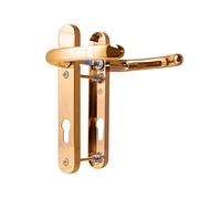 TSS UPVC Door Handle Set, 92mm PZ (Centres), Lever/Lever, Screw to Screw 122mm with Backplate 212mm x 34mm - Replacement PVC Door Handle (Polished Brass)