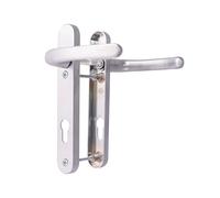 TSS UPVC Door Handle Set, 92mm PZ (Centres), Lever/Lever, Screw to Screw 122mm with Backplate 212mm x 34mm - Replacement PVC Door Handle (Silver)