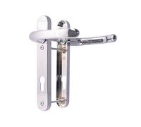 TSS UPVC Door Handle Set, 92mm PZ (Centres), Lever/Lever, Screw to Screw 122mm with Backplate 212mm x 34mm - Replacement PVC Door Handle (Polished Chrome)