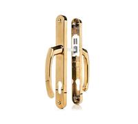 TSS UPVC Door Handle Set - Lever/Lever - 92mm PZ - 215mm Screw to Screw - Backplate 245mm x 32mm - Replacement PVC Handle (Polished Brass)