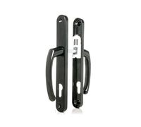 TSS UPVC Door Handle Set - Lever/Lever with 92 PZ Centres - 215 Screw to Screw - 245x32 Backplate - Black