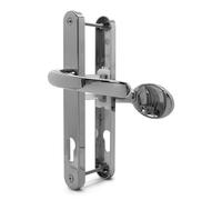 TSS UPVC Door Handle Set- Lever Moveable Pad - 92mm / 62mm PZ (Centres) - 215mm Screw to Screw - Backplate 246mm X 32mm - Replacement UPVC Door Handles - PVC Door Handle (Polished Chrome)