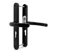 TSS UPVC Door Handle Set - Lever Style - 48mm PZ - 215mm Screw Centers - 246x32mm Backplate - Replacement in Black