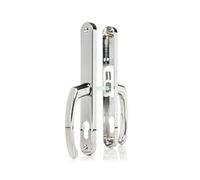 TSS UPVC Door Handles Set Suits Fullex Locks - Lever/Lever - 68mm PZ (Centres) - 215mm Screw to Screw - Backplate 245mm X 34mm - UPVC, Replacement PVC Handles (Polished Chrome)