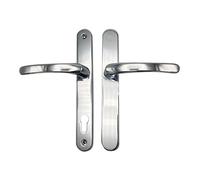 TSS UPVC Door Handles Set with Blank External (Dummy) - Lever/Lever - 92mm PZ (Centres) - 210mm Screw to Screw - Backplate 244mm X 34mm Replacement Dummy UPVC Door Handles (Polished Chrome)