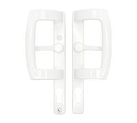 TSS uPVC Sliding Patio Door Handle Set - 92mm PZ | 154mm Screw Centres | Inline Exterior/Interior Lever Handles | White Powder-Coated Finish | Replacement Patio Door Handle with Fixings & Spindle