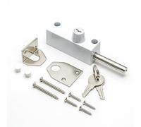 TSS White Multi-Purpose Door Bolt with 2 Keys. Security Bolts for Various Door Types. Supplied with Fixtures and Fittings. Universal Door Lock, 130 x 30 x 30mm (Keyed Differ (Locks On Different Keys))