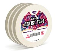 TSSART 3 Pack White Artist Tape - Masking Artists Tape for Drafting Art Watercolor Painting Canvas Framing - Acid Free 180FT Long 0.6inch Wide