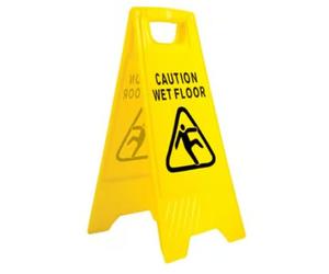 TSSC Caution Wet Floor - Yellow Portable A-Frame Safety Sign