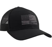 TSSGBL American Flag Trucker Hat [ M, L, XL,XXL] Men Women Snapback Breathable Mesh-Back USA Patriotic Baseball Cap, Gray/Black Veteran, XL-XXL