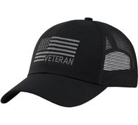 TSSGBL American Flag Trucker Hat [ M, L, XL,XXL] Men Women Snapback Breathable Mesh-Back USA Patriotic Baseball Cap, Gray/Black Veteran, XL-XXL