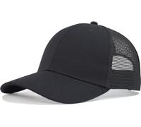 TSSGBL Multiple Sizes S,M,L,XL,XXL Snapback Baseball Trucker Hat Basic No-Logo Plain Men Women Mesh Work Ball Cap, Mesh Black, M-L