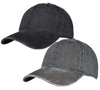 TSSGBL Vintage Cotton Washed Baseball Caps Unstructured Low Profile Adjustable Distressed Dad Hat for Men Women S-M-L-XXL, Black Charcoal, M-L