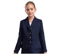TSSOE Kids Girls Blazer Jackets Long Sleeve Solid Lapel Formal Suit Coat School Uniform Dress Tops Outerwear with Pocket Navy Blue 13-14 Years