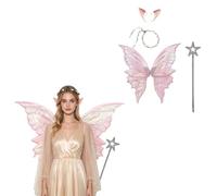TSSOE Organza Butterfly Wings Elf Cosplay Accessory Set Pink One Size