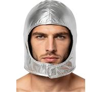 TSSOE Unisex Astronaut Helmet Hood Cap Space Party Outfit for Carnival Cosplay Costumes Outerspace Hat Silver for Adults One Size