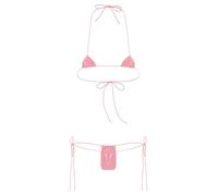 TSSOE Women's Extreme Shiny Metallic Micro Bikini Set Mini Thong Swimwear Bathing Suit
