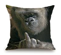 TSSOHU Throw Pillow Cover Funny Gorilla Decorative Pillow Case Funny Home Decor Square 18 x 18 Inch Cushion Pillowcase Tss107