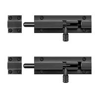 TSSS 2 PCS 127mm Black Slide Door Bolt Latch, Stainless Steel Latch Core Dia 12mm