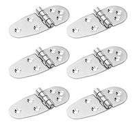 TSSS 6 PCS T-Strap Heavy Shed Hinge Folding Flip Top Hinge, Metal Edge Backflap Cabinet Butt Hinges