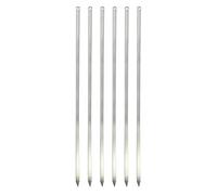TSTAR Kebab Skewers Set of 6 BBQ Flat Metal Barbecue Grilling Skewers Sticks Reusable Extra Long Wide Metal Skewer Shish Kabob Kebab Meat Barbecue Tool (50cm x 1cm - 6pc)，Silver (TS406/TS407)