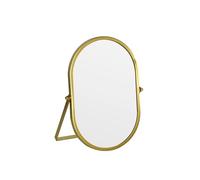 Tstarer Oval Vanity Mirror with Stand, Gold Metal Frame, Tabletop Makeup Mirror (Gold, 15 x 22.5 CM)