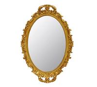 Tstarer Vintage Decorative Gold Framed Mirror, Small Oval Wall Hanging Mirror - 24.4cm W x 36.3cm L (Gold)