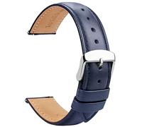 TStrap Leather Watch Straps 16mm - Soft Blue Quick Release Watch Bracelet - Smart Watch Strap for Men Women Replacement - 14mm 18mm 19mm 20mm 21mm 22mm 23mm 24mm