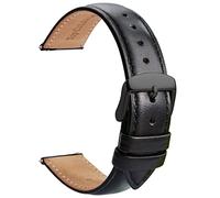 TStrap Leather Watch Straps 19mm - Soft Black Quick Release Watch Bracelet - Smart Watch Strap for Men Women Replacement - 14mm 16mm 18mm 20mm 21mm 22mm 23mm 24mm