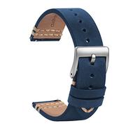 TStrap Leather Watch Straps 19mm - Soft Blue Quick Release Watch Bands Replacement - Sport Watch Strap for Men Ladies - Smart Watch Bracelet Clasp Buckle - 18mm 20mm 21mm 22mm