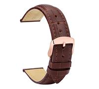 TStrap Leather Watch Straps 19mm - Soft Brown Alligator Embossed Watch Bands Replacement - Military Watch Straps for Men Women - Smart Watches Bracelet Rose Clasp Buckle