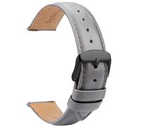 TStrap Leather Watch Straps 19mm - Soft Grey Quick Release Watch Bracelet - Smart Watch Strap for Men Women Replacement - 14mm 16mm 18mm 20mm 21mm 22mm 23mm 24mm