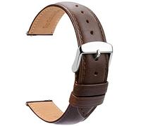 TStrap Leather Watch Straps 20mm - Soft Black Quick Release Watch Bracelet - Smart Watch Strap for Men Women Replacement - 14mm 16mm 18mm 19mm 20mm 21mm 22mm 23mm 24mm