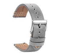 TStrap Leather Watch Straps 22mm - Soft Grey Quick Release Watch Bands Replacement - Sport Watch Strap for Men Ladies - Smart Watch Bracelet Clasp Buckle - 18mm 19mm 20mm 21mm