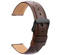 TStrap Leather Watch Straps 24mm - Soft Brown Quick Release Watch Bracelet - Smart Watch Strap for Men Women Replacement - 14mm 16mm 18mm 19mm 20mm 21mm 22mm 23mm