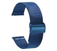 TStrap Mesh Watch Strap Metal - Quick Release Watch Straps for Men Women - Stainless Steel Milanses Smart Watch Bracelet - Ladies Replacement Band Blue - 16mm 18mm 20mm 22mm