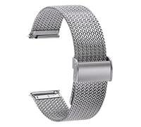 TStrap Mesh Watch Strap Metal - Quick Release Watch Straps for Men Women - Stainless Steel Milanses Smart Watch Bracelet - Ladies Replacement Band Silver - 16mm 18mm 20mm 22mm