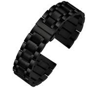TStrap Metal Watch Strap 18mm - Black Quick Release Watch Bands for Men Women - Solid Stainless Steel Smart Watch Bracelet Replacement Polished -12mm ... 20mm 22mm 24mm