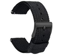 TStrap Nylon Watch Strap 22mm - Quick Release Watch Band Soft Black - Canvas Military Wtach Bands for Men Ladies - for Smart Watch Bracelet Replacement with Black Clasp - 18mm, 20mm, 22mm 24mm