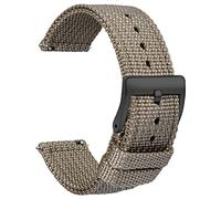 TStrap Nylon Watch Strap 22mm - Quick Release Watch Band Soft Grey - Canvas Military Wtach Bands for Men Ladies - for Smart Watch Bracelet Replacement with Black Clasp - 18mm, 20mm, 22mm 24mm
