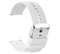 TStrap Silicone Watch Straps 18mm - Quick Release Watch Bands Soft Rubber White - Waterproof Military Watch Strap for Men Women - for Smartwatches Straps Replacement