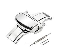 TStrap Stainless Steel Butterfly Deployant Clasp 18mm Double Push Spring Watch Clasp Butterfly Buckle Polished