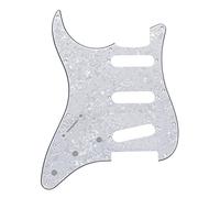 TSTS 11 Hole Left Handed Pickguard Guitar Pick Guard SSS Scratch Plate For For ST Electric Guitar Guitar Replacement Pickguard (Color : White Pearl)