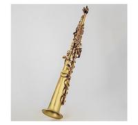 TSTS Antique Copper Surface Straight Saxophone Bb B Flat Wind Instrument Natural Shell Key With Carve Pattern Saxophone for Student