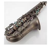 TSTS Eb Alto Saxophone Unique Matte Black Nickel Plated Gold Keys Carved Surface E Flat Sax Instrument With Case Saxophone for Student
